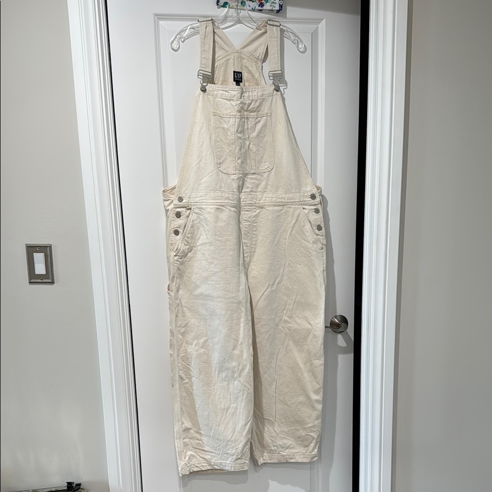 Gap Women's Industrial Denim Collection Cream Overalls. Size XXL
